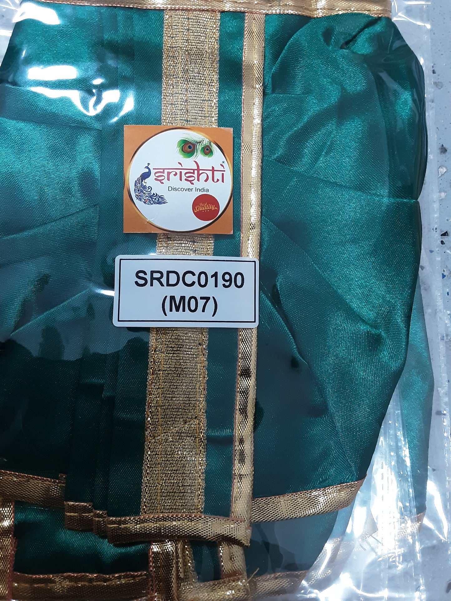 Ganesha Green Dhoti with Angavastram-7.5 Inches