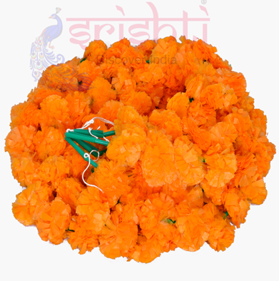 Artificial Marigold Strings-Light Orange