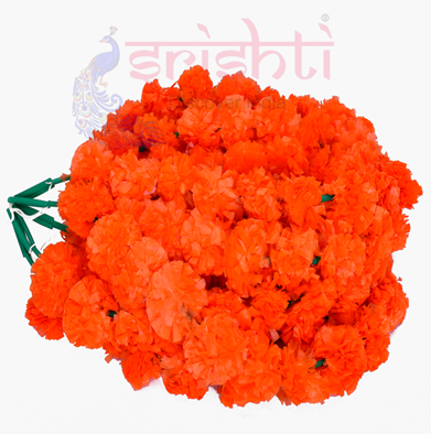 Artificial Marigold Strings-Dark Orange