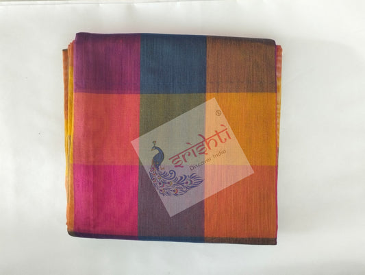 Checked  Blouse Bit With Boder-M04