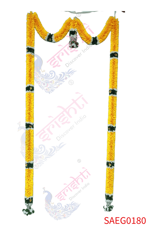 Door Garland (Yellow with White and Green)-76 Inches