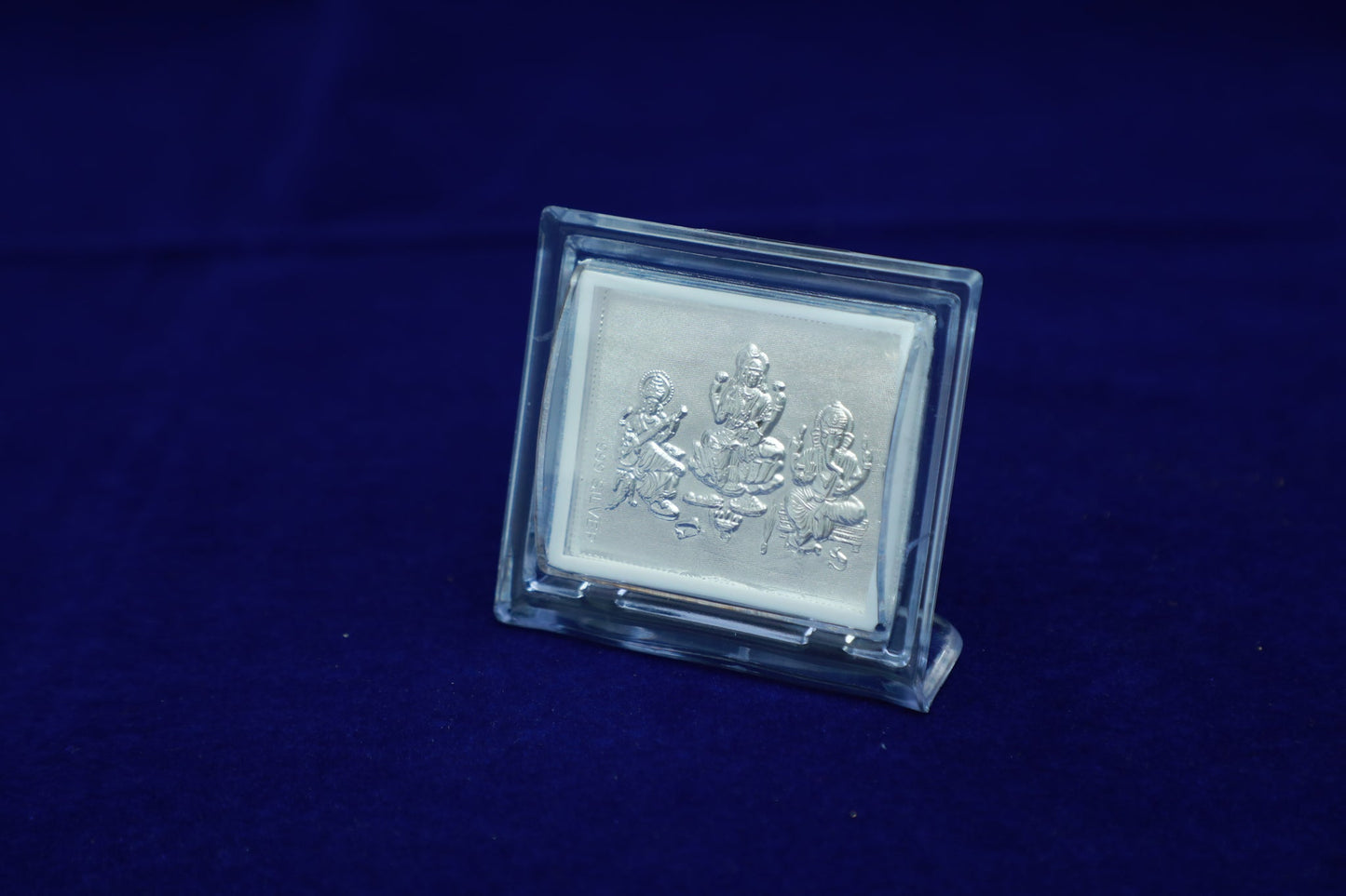 Pure Silver Lakshmi Saraswathy Acrylic Stand