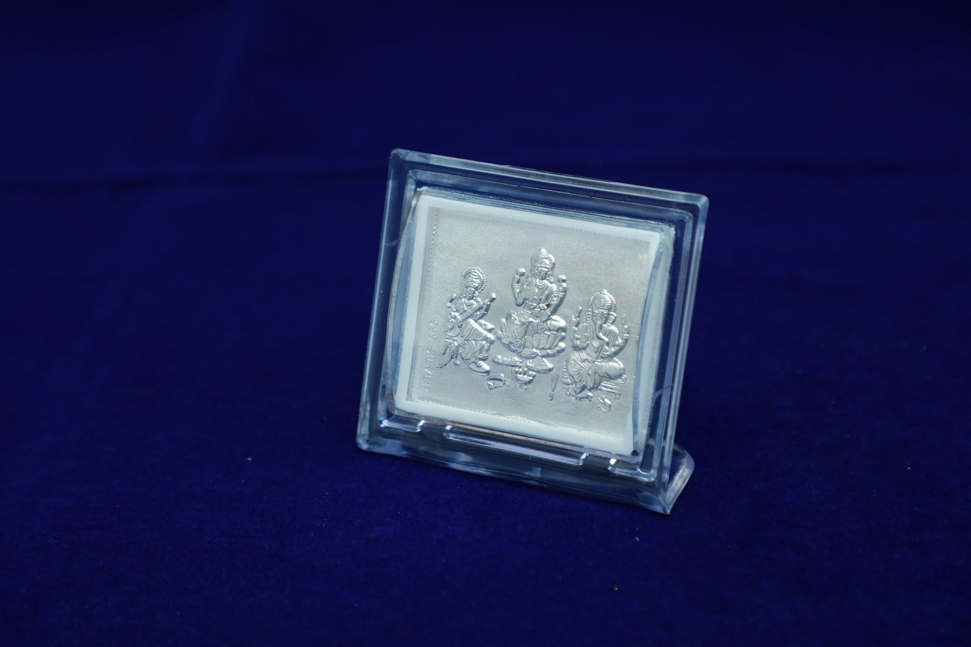 Pure Silver Lakshmi Saraswathy Acrylic Stand