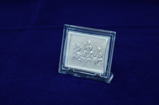 Pure Silver Lakshmi Saraswathy Acrylic Stand