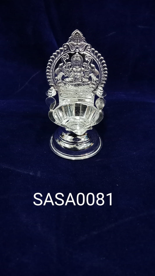 Pure Silver Kamakshi Diya Gajalakshmi Embossed-21 Grams