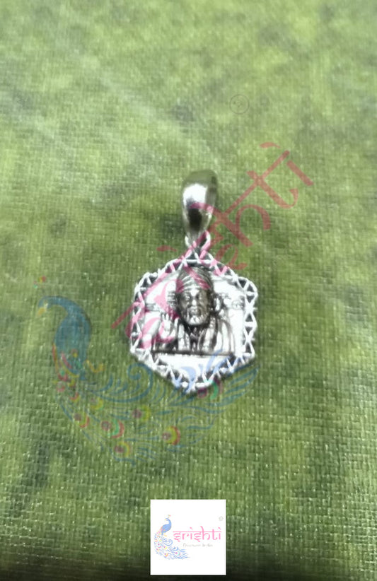 Pure Silver Antique Saibaba Pendant-2 Gms