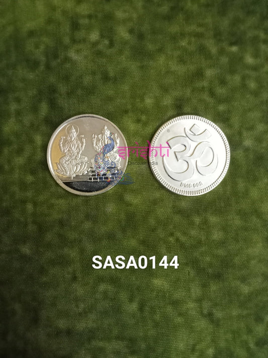 Pure Silver Lakshmi Ganesha Coin-10 Grams
