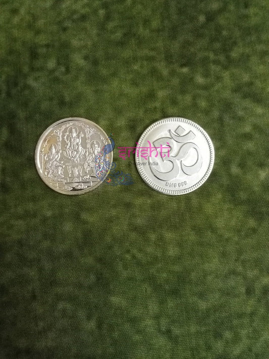 Pure Silver Lakshmi Saraswathy Ganesha Coin-10 Grams