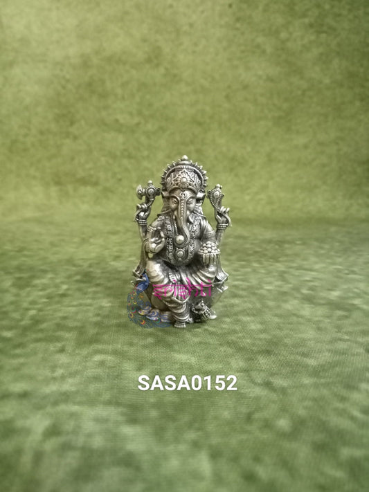 Pure Silver Antique Lotus Ganesha-57 Grams