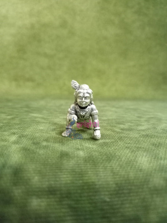 Pure Silver Antique Crawing Krishna-5 Grams