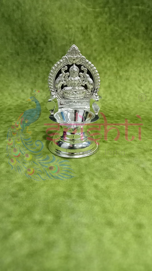 Pure Silver Kamakshi Diya Gajalakshmi Embossed-12 Grams