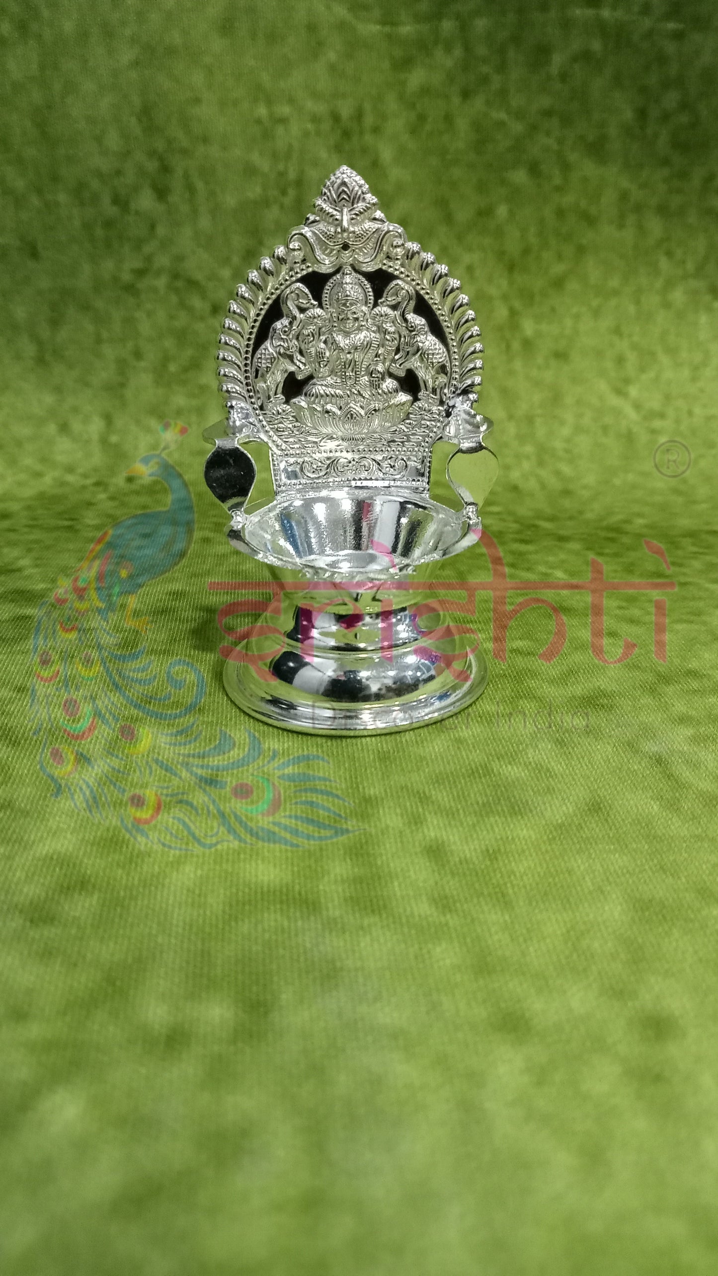 Pure Silver Kamakshi Diya Gajalakshmi Embossed-15 Grams