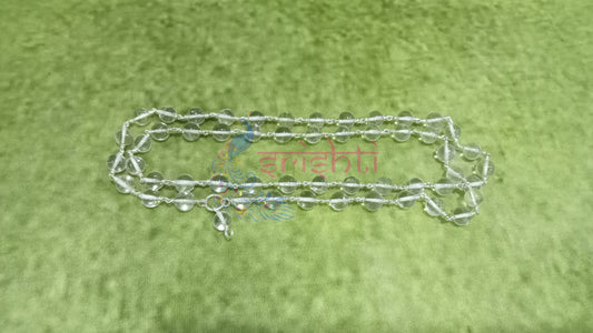 Pure Silver Sphatik Mala 54 Beads(7 MM)-41 Grams