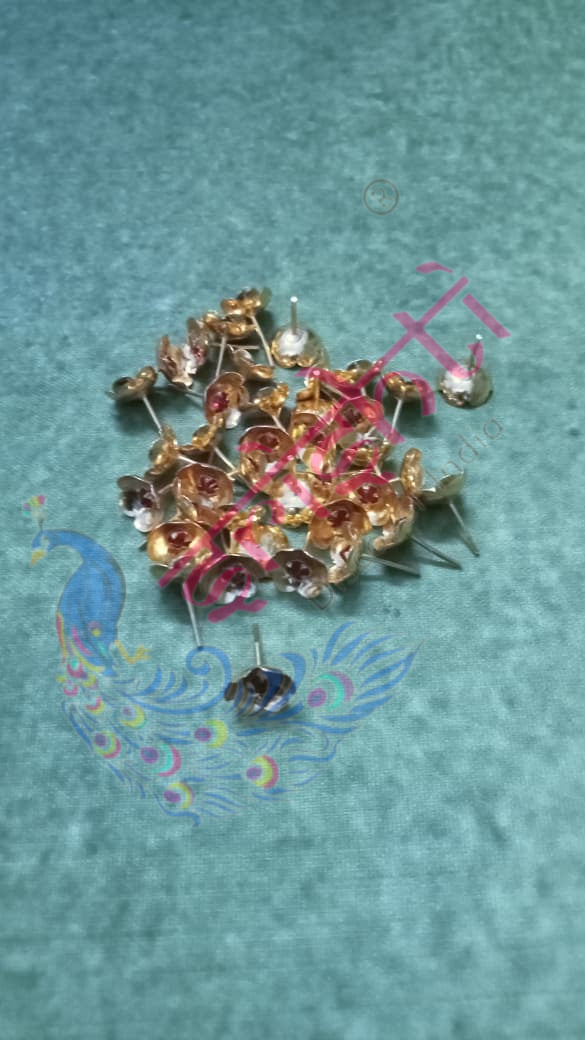 Pure Silver Archana Flower With Gold Plated-44 Grams | Buy Online Australia | Srishti Australia