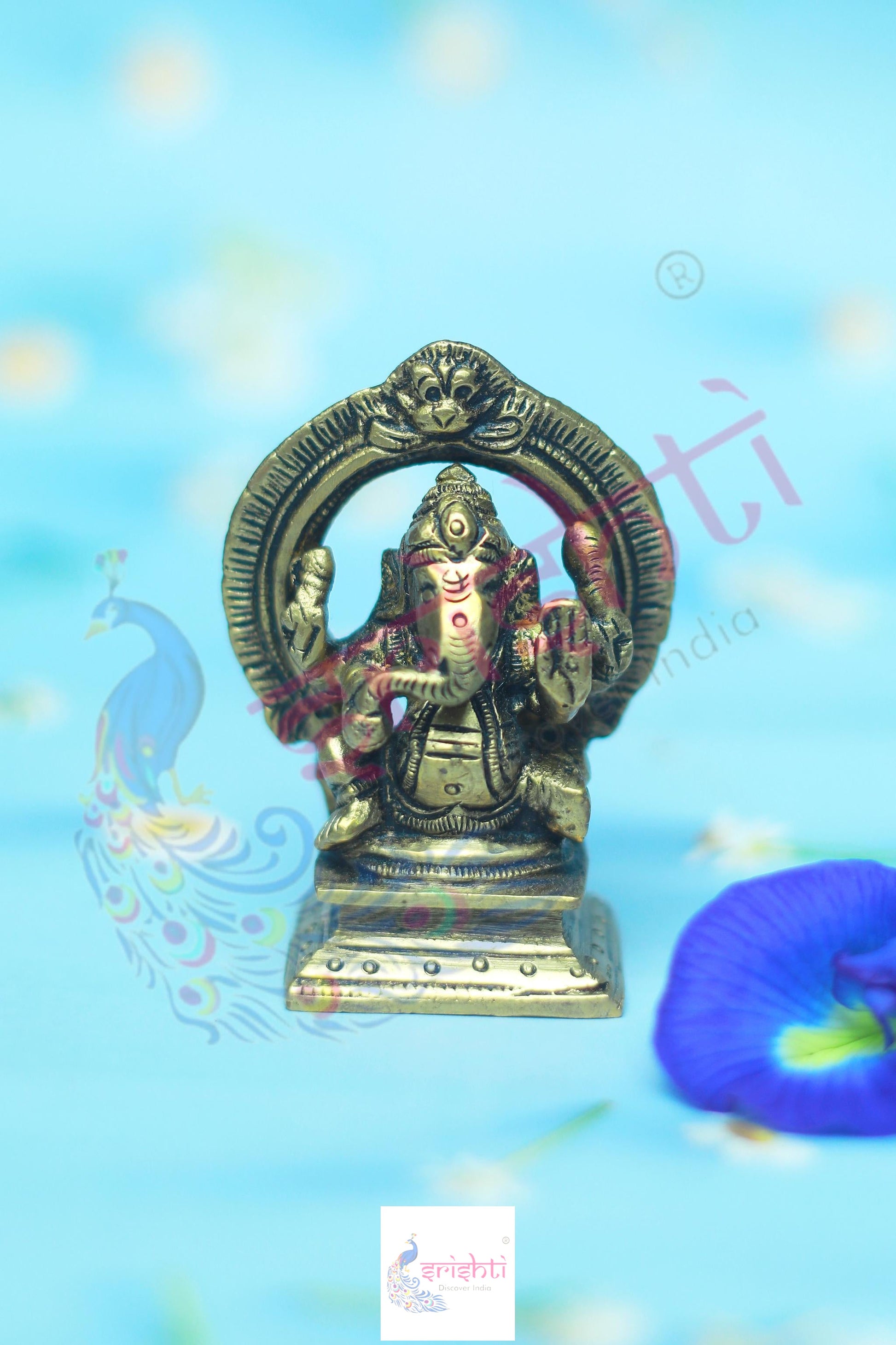 Brass Ganesha with Arch-3 Inches