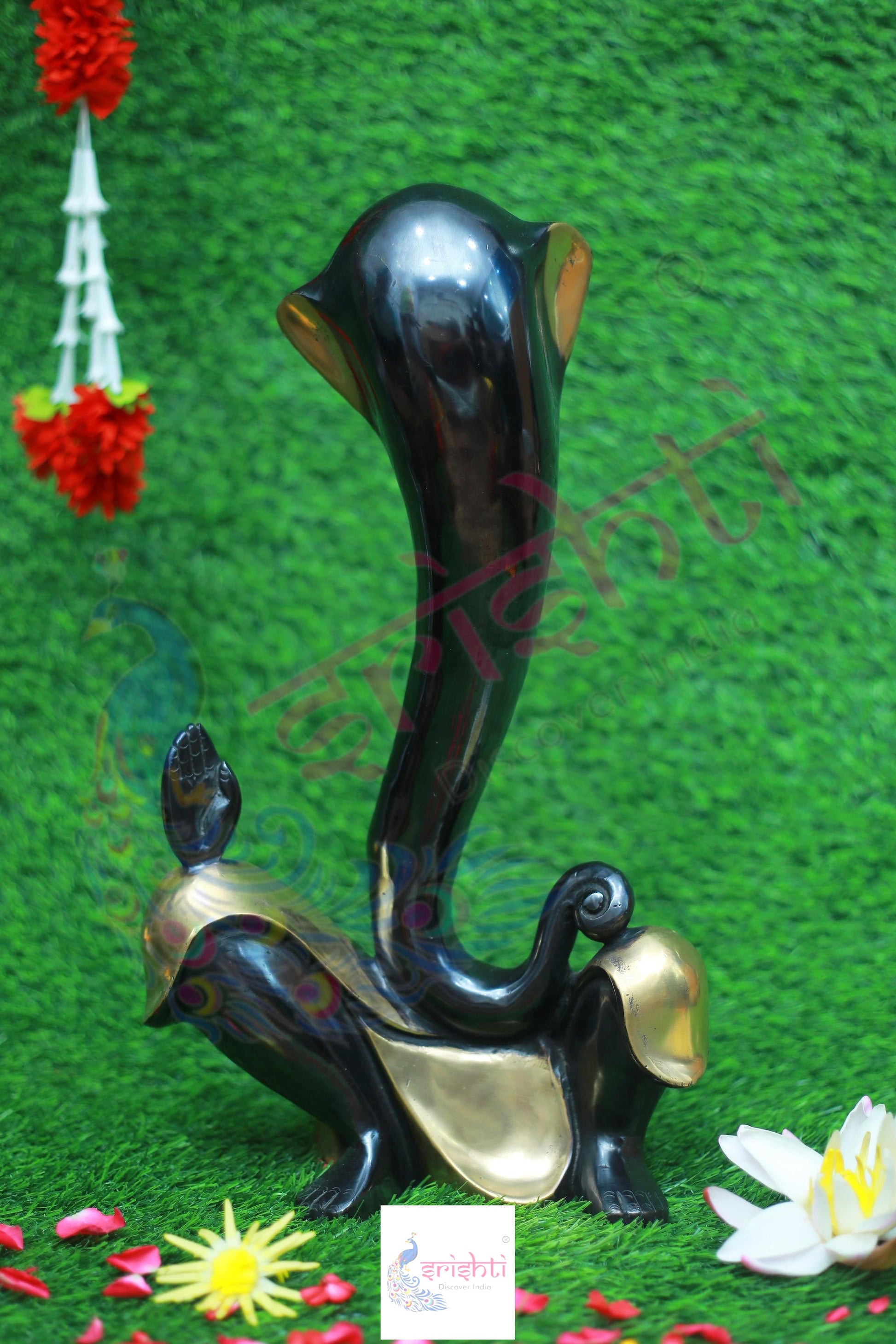 Brass Fancy Ganesha(Black Color)-16.5 Inches