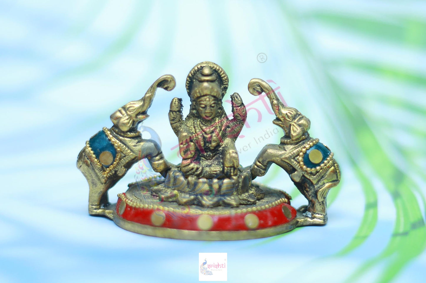Brass Gajalakshmi with Stone Work-2.5 Inches
