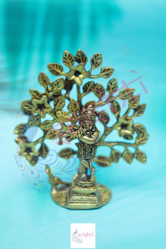 Brass Tree Krishna-6 Inches