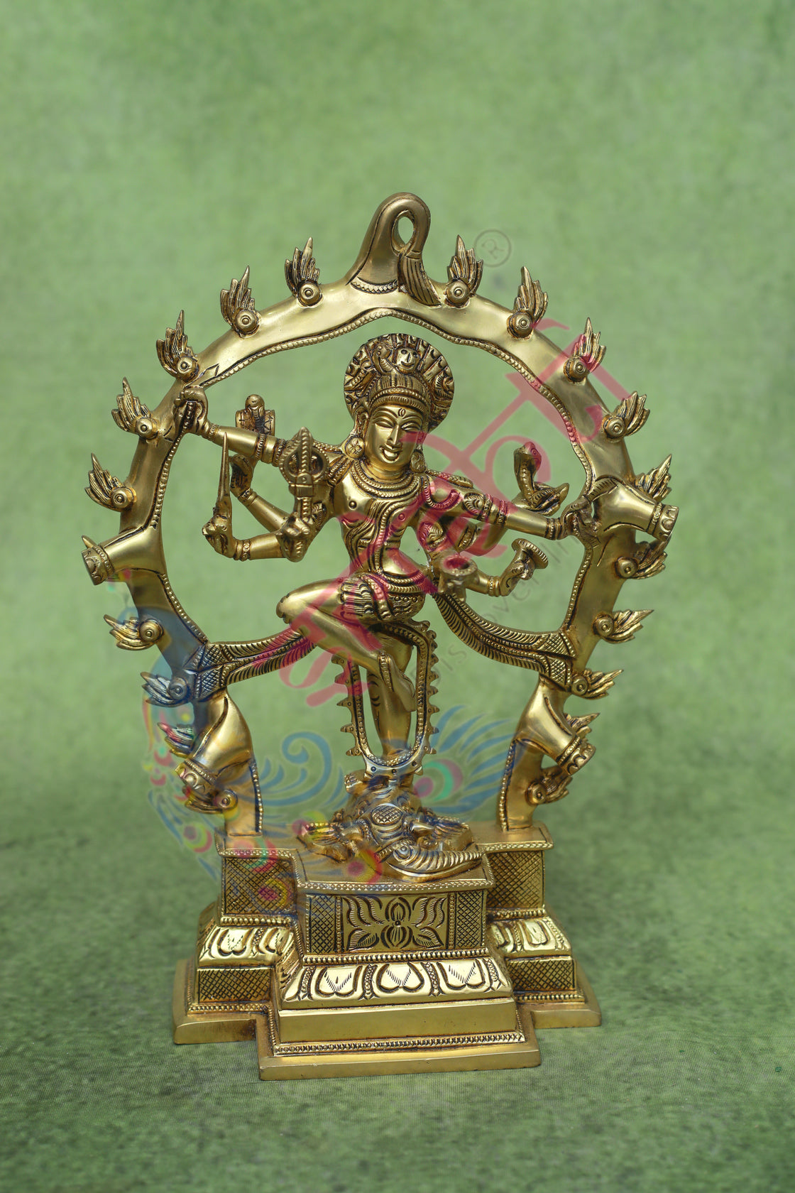 Brass Gajasamhara Moorthi-11.5 Inches