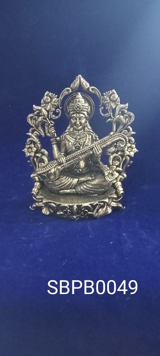 Premium Brass Saraswathy with Arch-4 Inches