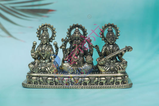 Brass Arch Lakshmi Ganesha Saraswathy-3 Inches