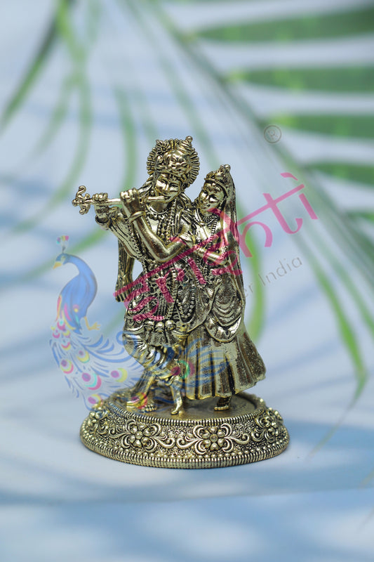 Premium Brass Radha Krishna-3.75 Inches