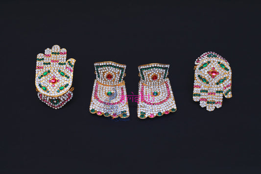 Deity Hands and Legs Set with Stone Work-3 Inches