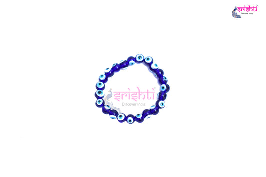 Semi-Processed Beads Evil Eye Blue Color Bracelet-M05
