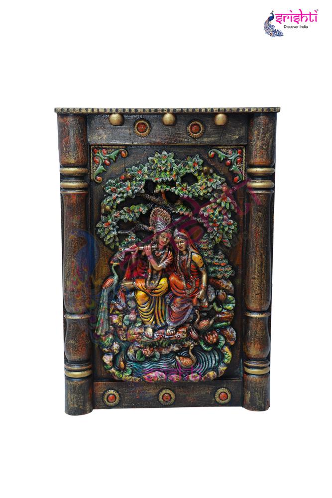 Wooden Radhakrishnan Wall Hanging Frame M02 - 30 Inches