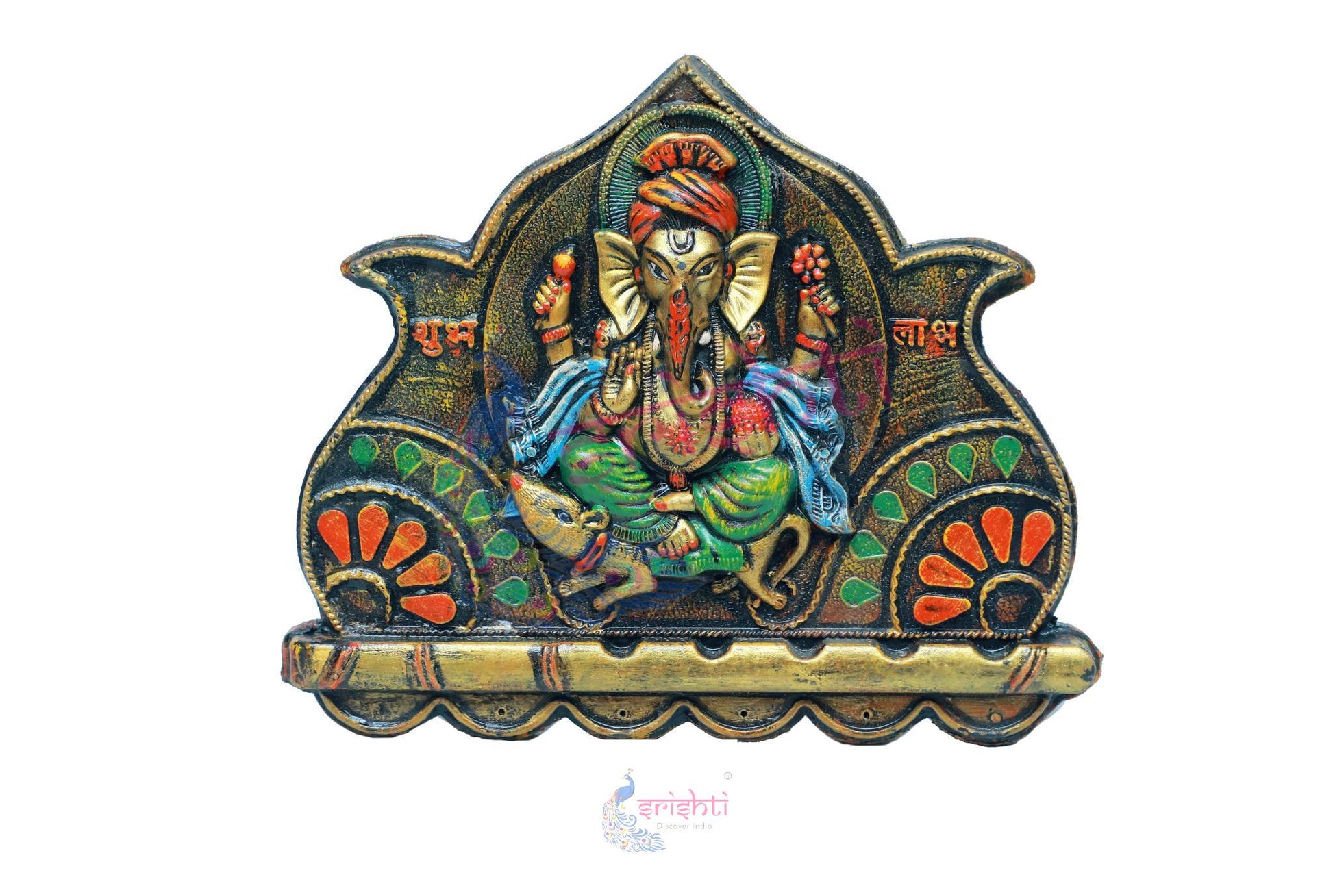 Wooden Ganesha Wall Hanging    - 11 Inches