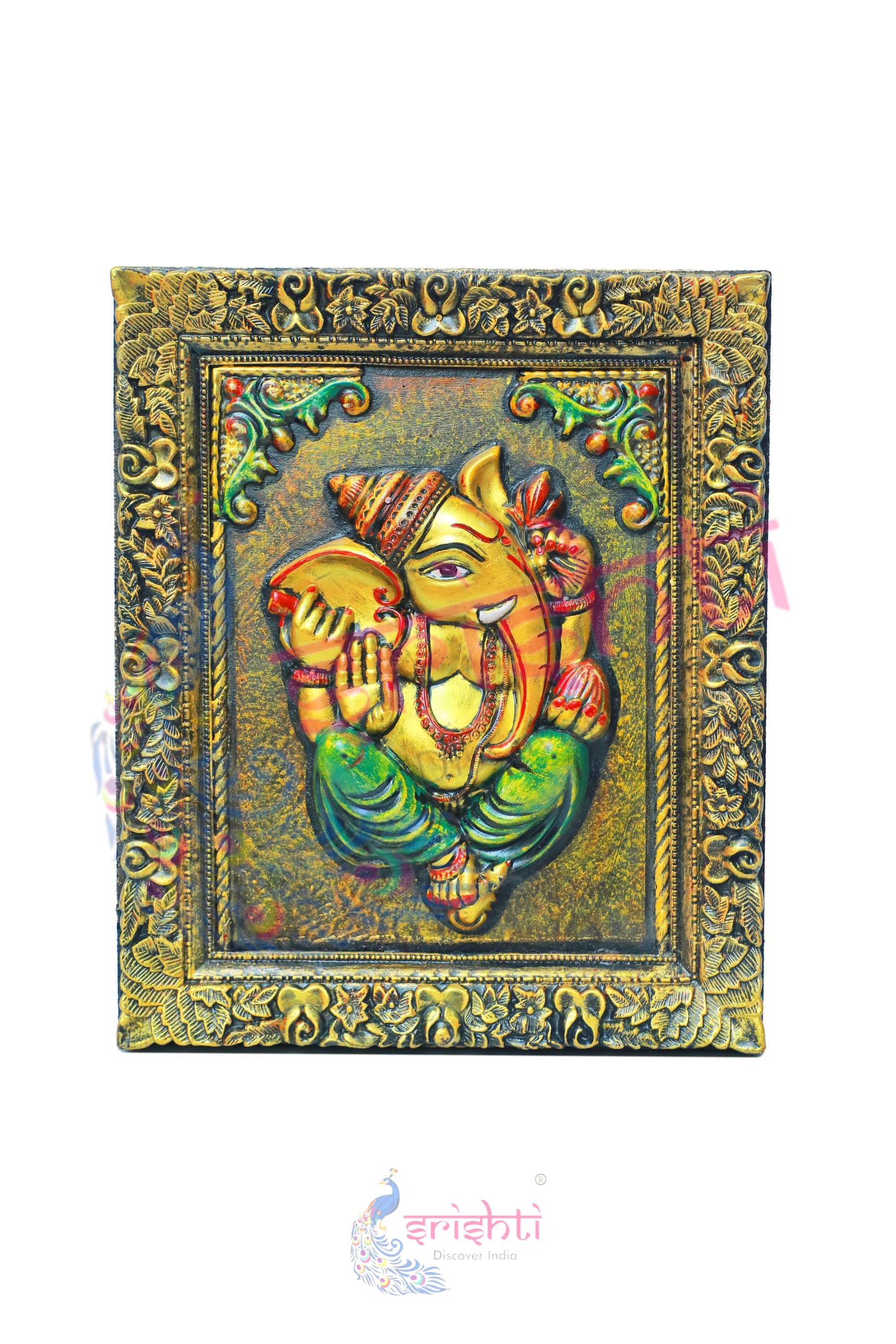 Wooden Ganesha Wall Hanging Frame -18 Inches