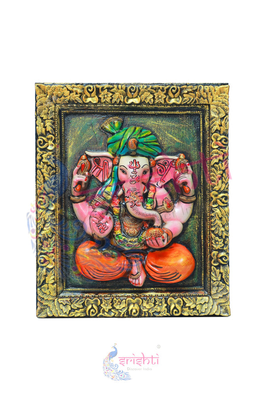 Wooden Ganesha Wall Hanging Frame M03 -18 Inches