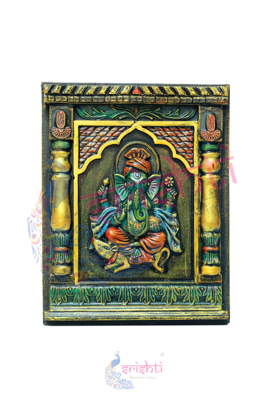 Wooden Ganesha Wall Hanging  M02 -15 Inches