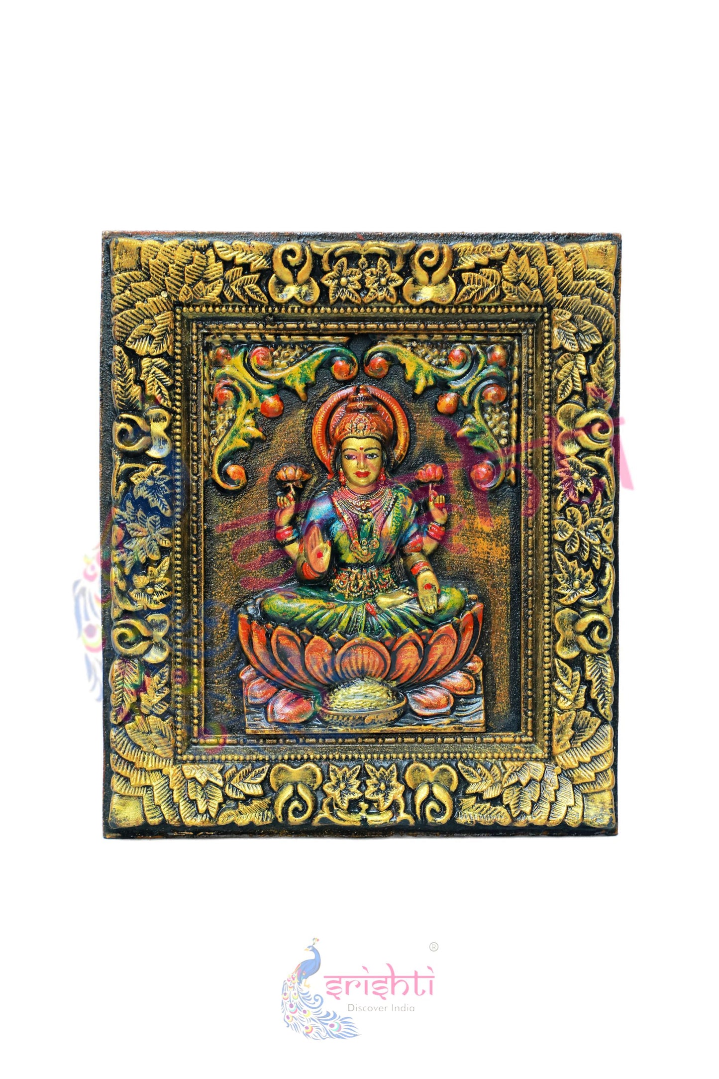 Wooden Lakshmi Wall Hanging Frame -14 Incvhes