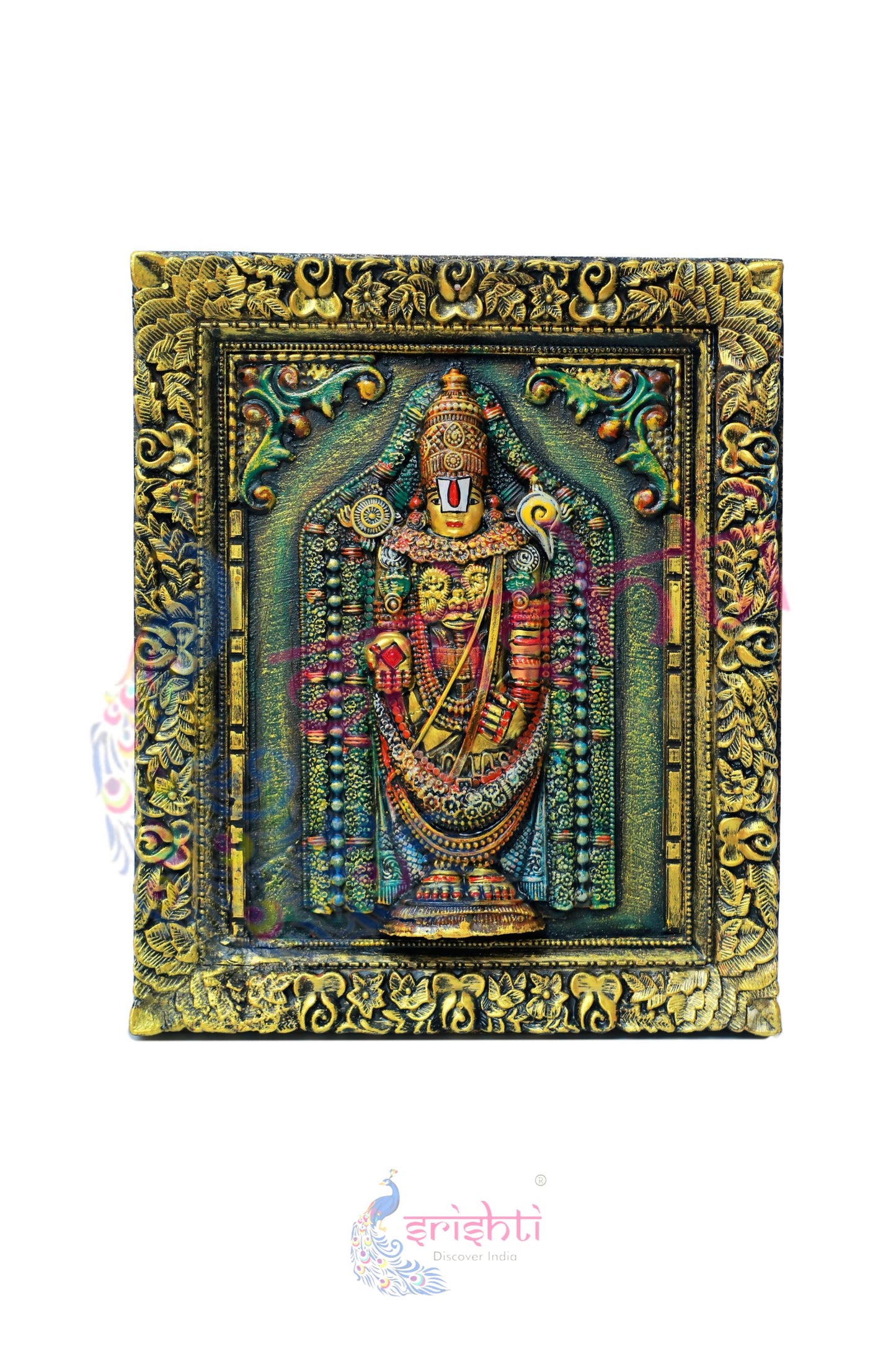 Wooden Lord Balaji Wall Hanging  Frame M02 - 18 Inches