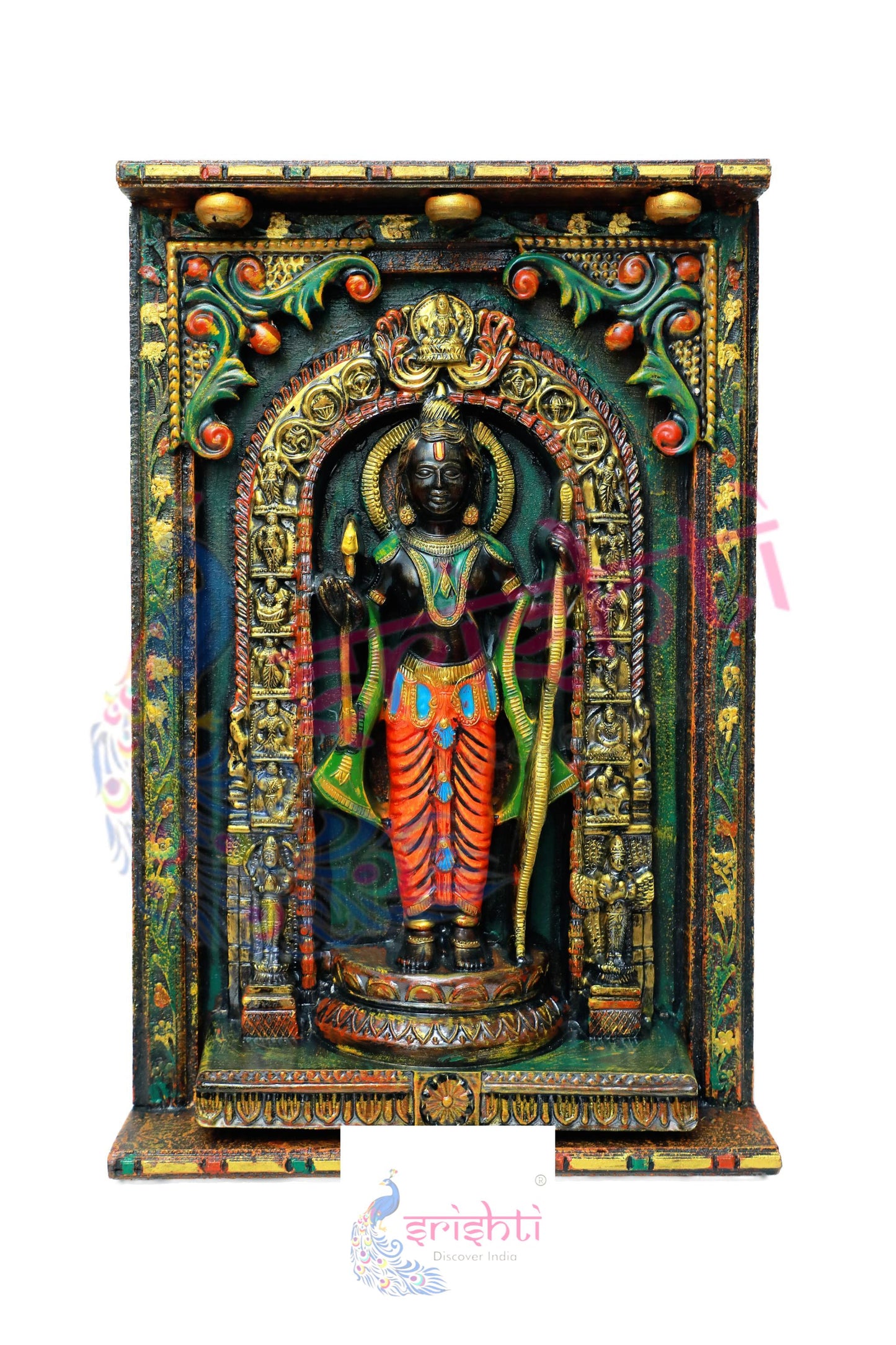 Wooden Ayodhya Ramer Wall Hanging Frame - 26 Inches