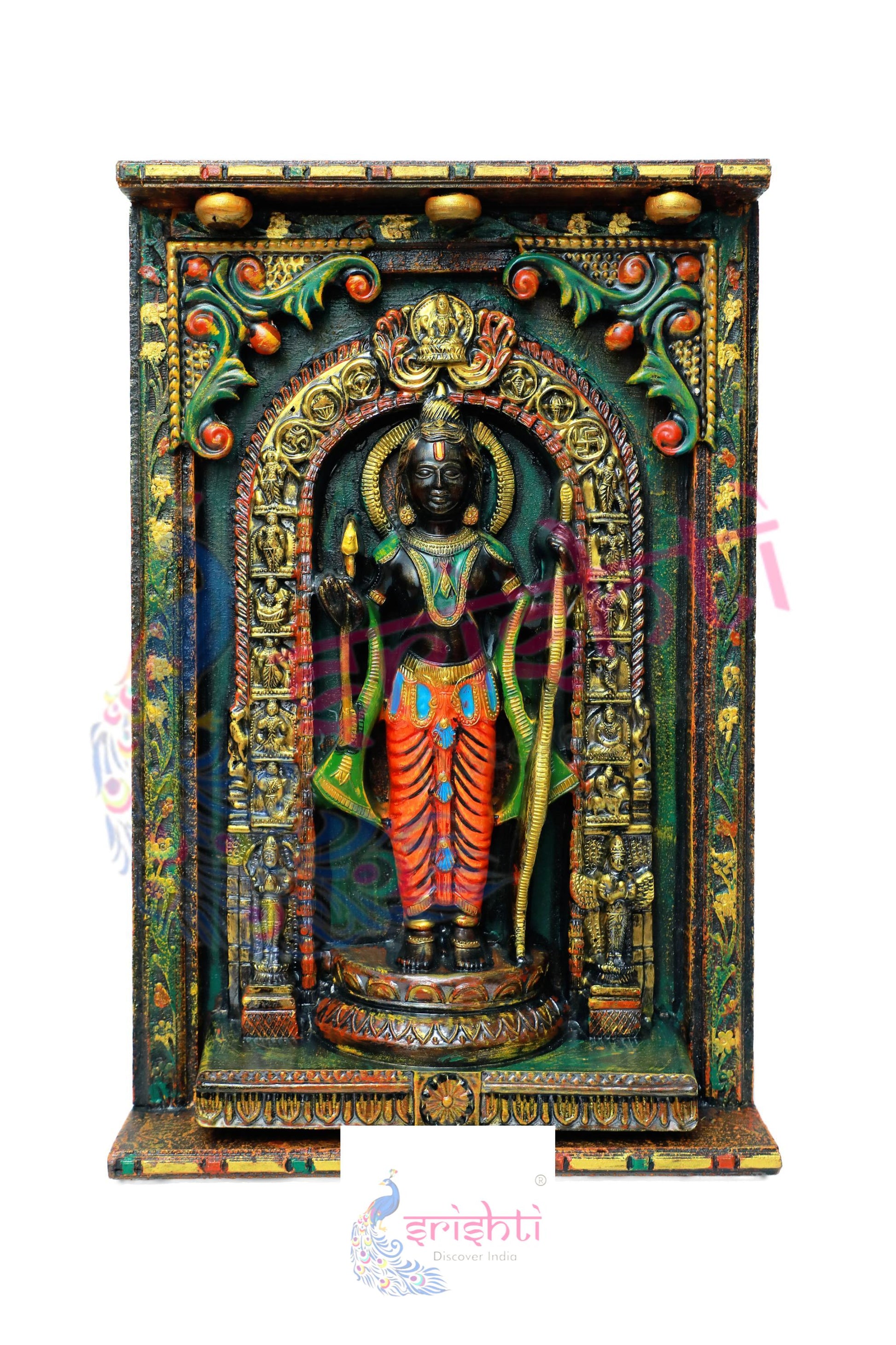 Wooden Ayodhya Ramer Wall Hanging Frame - 26 Inches