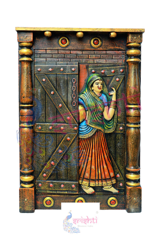 Wooden Arts Of Triple Woman  Wall Hanging   - 29  Inches