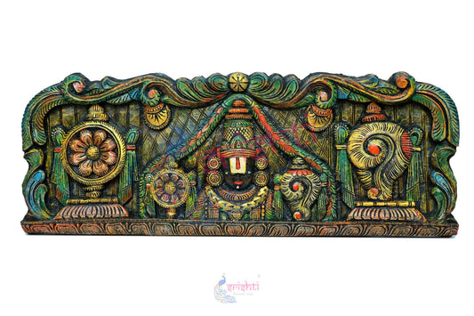 Wooden Perumal Thirunamam   Wall Hanging   - 14  Inches