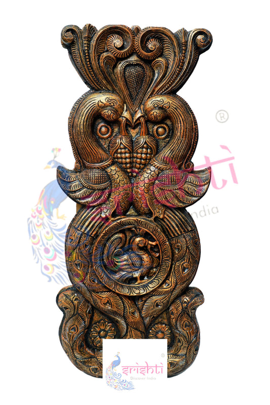 Wooden Designer Peacock   Wall Hanging - 36  Inches