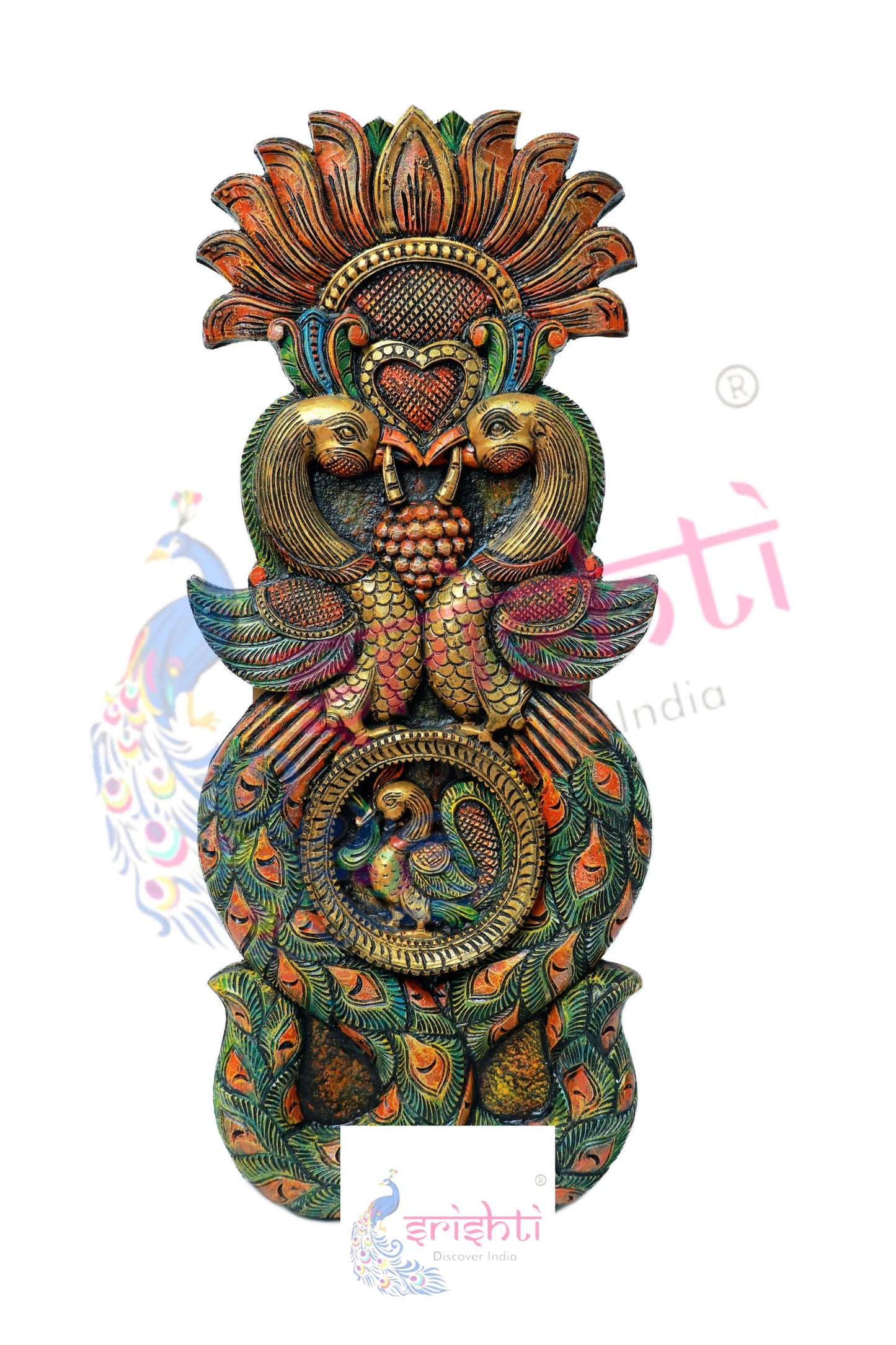 Wooden Designer Peacock   Wall Hanging M02- 36  Inches