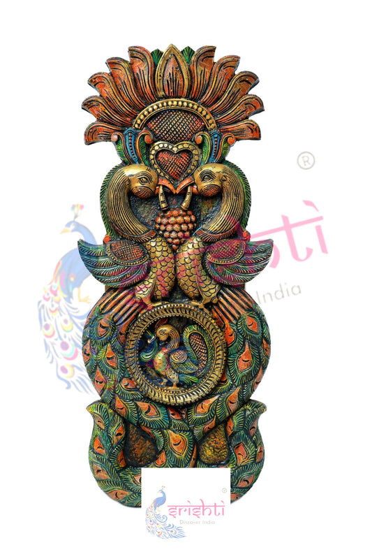 Wooden Designer Peacock   Wall Hanging M02- 36  Inches