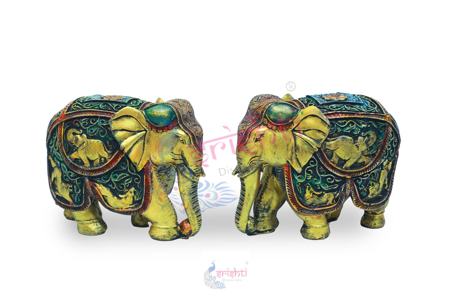 Wooden Elephant Pair M01 - 6  Inches