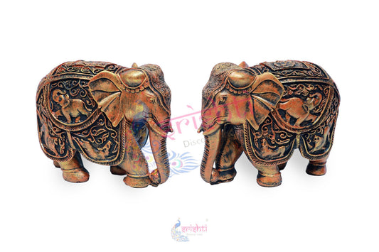 Wooden Elephant Pair M03 - 6  Inches