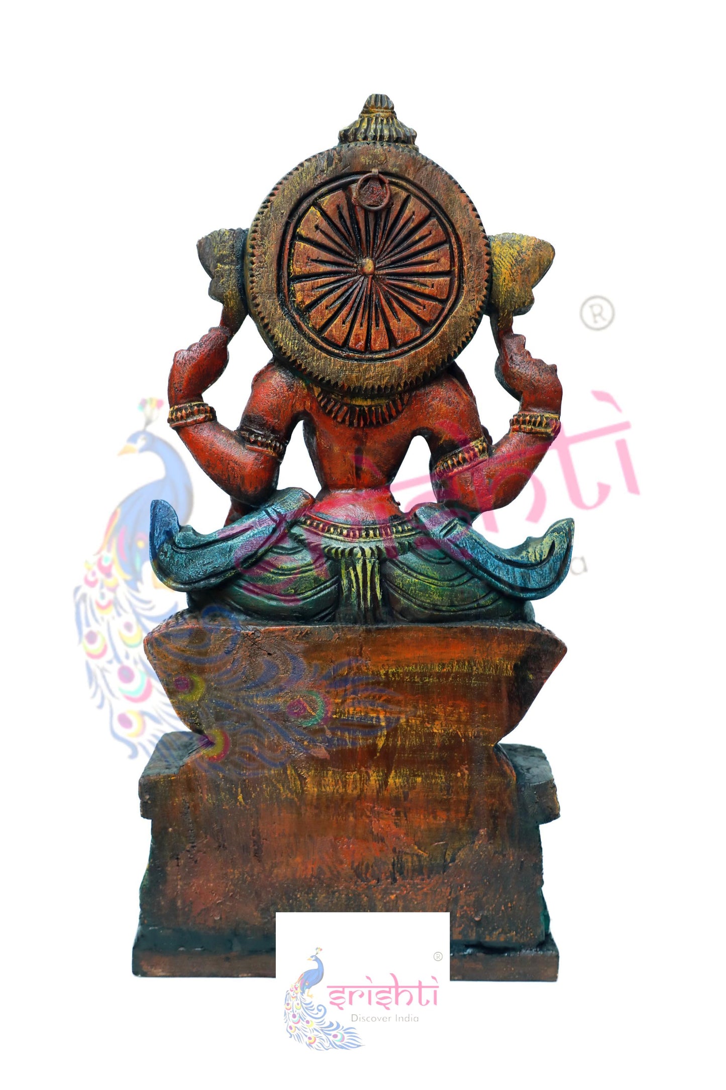 Wooden Lakshmi Wall Hanging  - 24.5 Inches