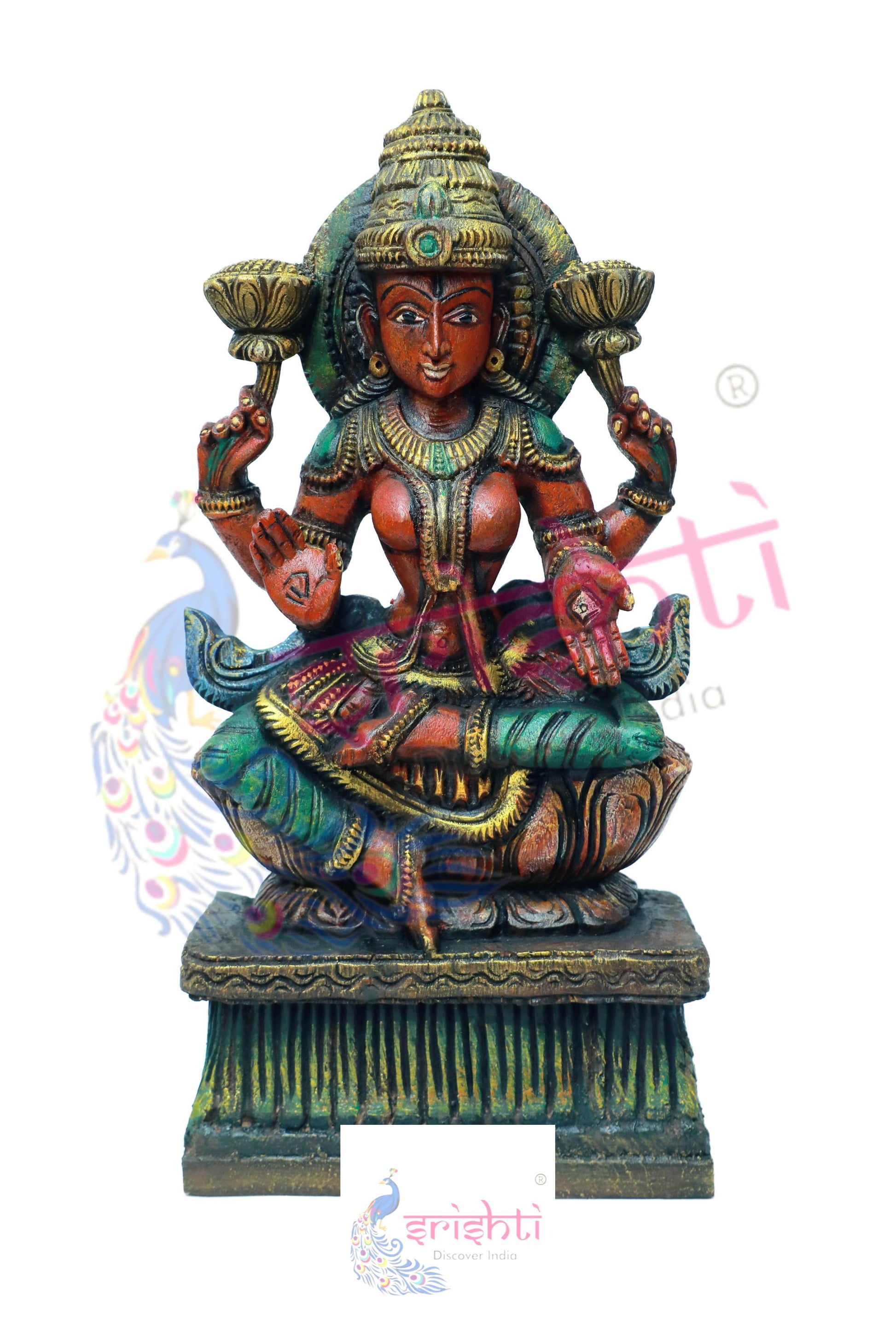 Wooden Lakshmi Wall Hanging  - 24.5 Inches