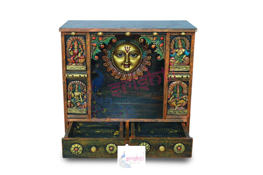 Wooden Sun Pooja Mandir - 30 Inches