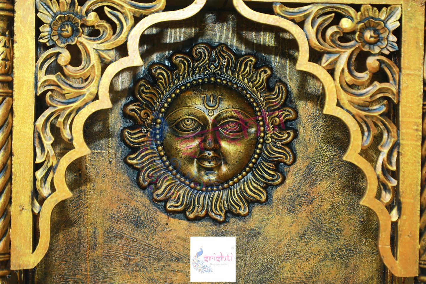 Wooden Sun Pooja Mandir - 43.5 Inches