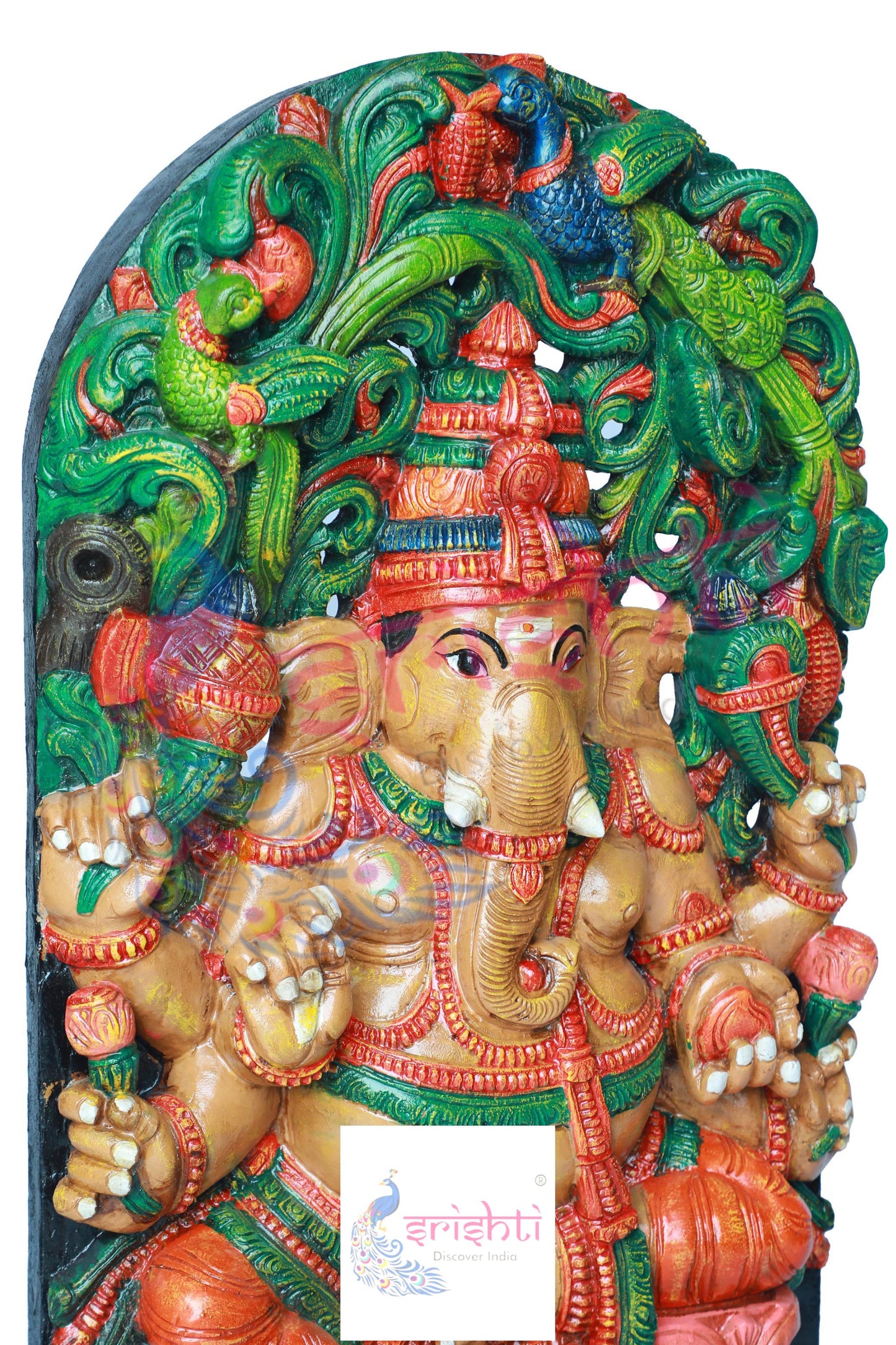 Wooden Ganesha Wall Hanging-36 Inches