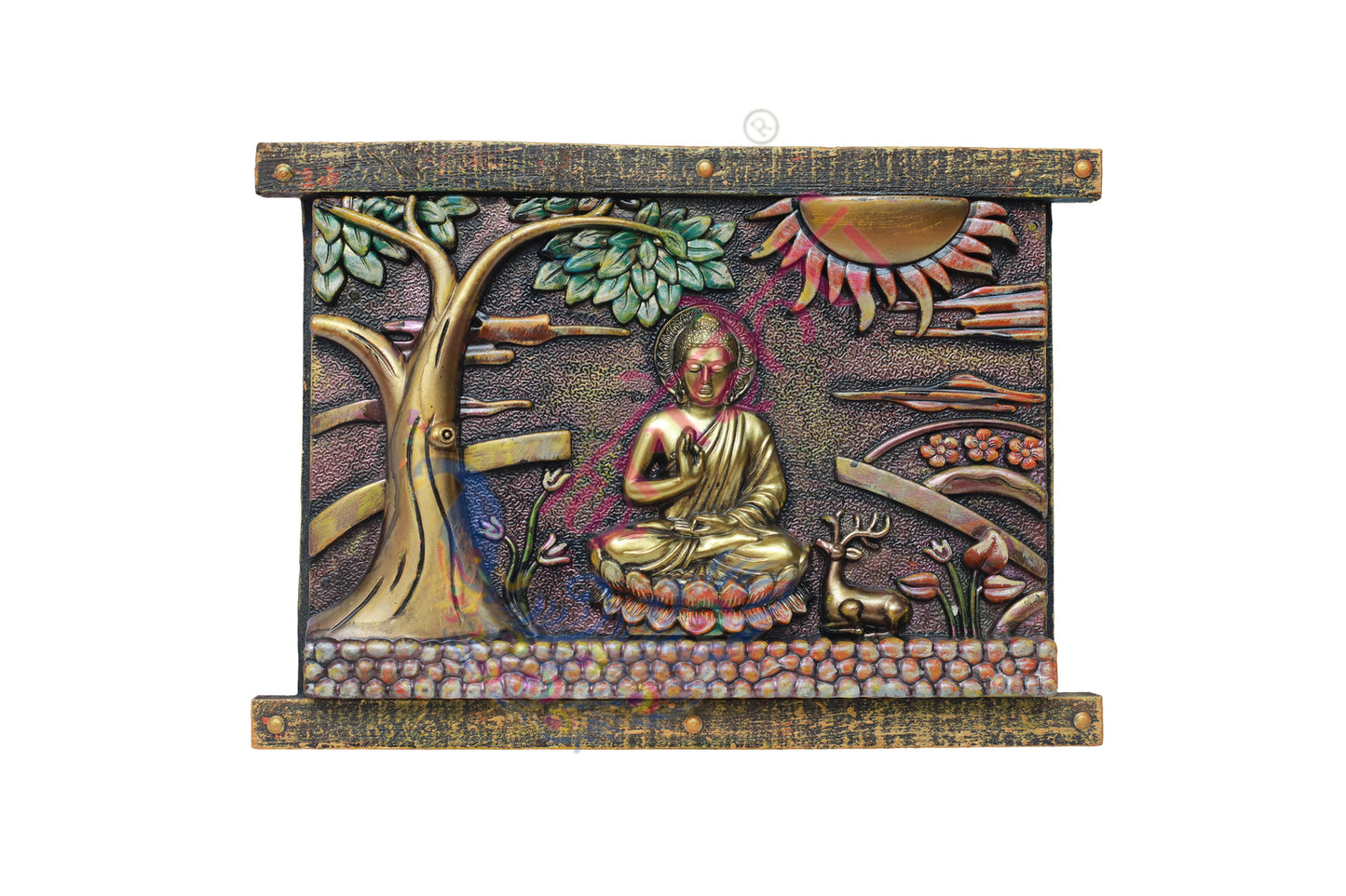 Wooden Buddha Wall Hanging-11.5 Inches